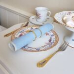 Vintage Porcelain Plates Blue Ribbons and Garlands, The Regent China, Made in England - Image 5