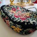 Black Silver Purse, handmade petit-point model with antique silver hallmarks - Image 3