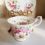 Royal Albert October Cosmos Teacup and Saucer: England Bone China