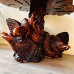 Unique Hand Carved Wood Table, Interior Design, home decor, eagles and snakes - Image 9
