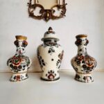 Vintage 3 Delft Polychrome Ginger Jar, Vintage Ceramic Vases and Urn, Made in Holland - Image 2