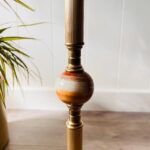 Vintage Standing Ashtray, Brass and Marble Floor Cigarette Stand, Mid Century Hollywood Regency Style - Image 5