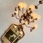 Vintage Chandelier, home decor, big chandelier, with 10 Lights, Made of Porcelain with Frosted Glass Globes - Image 2