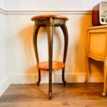 Rosso Verona Marble Pedestal – Hollywood Regency Tall Plant Stand or Accent Table - Image 2