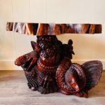 Unique Hand Carved Wood Table, Interior Design, home decor, eagles and snakes - Image 6