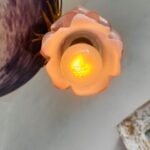 French Crystal Chandelier – Purple Glass Pendant Light, 4 Bulb Fixture, Antique Brass Finish - Image 9