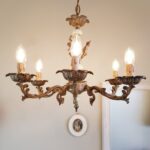 Marble and Brass Chandelier – Romantic 6-Arm Lighting, French Revival Style - Image 2