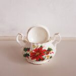 Royal Albert Poinsettia Creamer and Sugar Bowl – Holiday Bone China Set - Image 4
