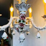 Porcelain Chandelier, Vintage Home Lighting, Capodimonte style. - Image 7