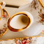 Queen Anne Summer Rose, Porcelain Table Set for 2, Gold Glided, Porcelain Tableware - Image 4