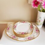 Queen Anne Summer Rose Porcelain Table Set – Vintage English Floral Gold Gilded China - Image 5