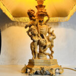 Vintage Cherubs Lamp, vintage table lamp, big lampshade, special lighting, romantic lighting - Image 6