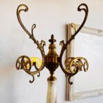 Italian Marble Hall Tree – Tall Brass Coat Rack, Mid-Century Hollywood Regency - Image 3