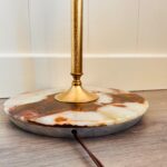 1970s Marble Floor Lamp – Freestanding Stand Lamp with Sculptural Base and Large Shade - Image 8