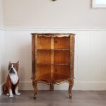 Gold Leaf Corner Cabinet – 1960s Italian Style with Shelves, Hollywood Regency Accent