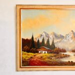 1970s Retro Wall Art – Colorful Abstract Painting on Canvas, Mid Century Home Decor - Image 3