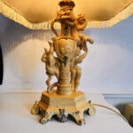 Vintage Cherubs Lamp, vintage table lamp, big lampshade, special lighting, romantic lighting - Image 5