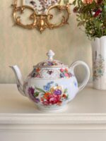 Porcelain Coffee and Tea Pot – Dresden Germany, Rococo Style, Gold Trim Details - Image 2