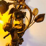 Bronze Cherub Wall Sconces – Italian Vintage Pair, Ornate Rococo Style Wall Lamps - Image 8