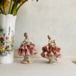 Dresden Lace Porcelain Figurines – Victorian Style Pair for Vanity or Collectible Shelf