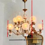 Vintage Chandelier, home decor, big chandelier, with 10 Lights, Made of Porcelain with Frosted Glass Globes - Image 10