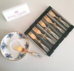 Original Royal Albert Moonlight Rose Set of Six Gold Silver Plated Forks, RARE FIND