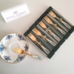 Original Royal Albert Moonlight Rose Set of Six Gold Silver Plated Forks, RARE FIND