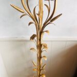 Hollywood Regency Torchère Floor Lamp – Brass & Glass, Mid-Century Glam Lighting - Image 6