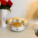 Royal Albert Porcelain Phone – Constance Pattern, Cream Floral Receiver, Figurine Style Display Telephone - Image 2