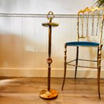 Vintage Standing Ashtray, Brass and Marble Floor Cigarette Stand, Mid Century Hollywood Regency Style - Image 10