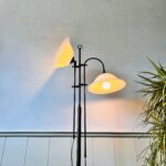 Mid Century Floor Lamp with Dual Milk Glass Shades – 70s Standing Lighting Fixture - Image 6