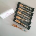 Original Royal Albert Moonlight Rose Set of Six Gold Silver Plated Forks, RARE FIND - Image 5