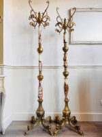 Italian Marble Hall Tree – Tall Brass Coat Rack, Mid-Century Hollywood Regency - Image 9