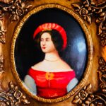 Framed Lady Portrait on Wood – Gilded Vintage Wall Art, Traditional Home Decor - Image 4