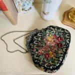 Black Silver Purse, handmade petit-point model with antique silver hallmarks - Image 2