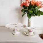Royal Albert Porcelain Pedestal Dish – Moss Rose Footed Comport - Image 2