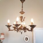 Marble and Brass Chandelier – Romantic 6-Arm Lighting, French Revival Style - Image 4