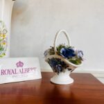 Royal Albert Moonlight Rose Porcelain Basket Of Flowers Made in England Rare Find - Image 6