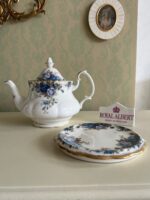 Royal Albert Moonlight Rose Teapot & Trivet: English Bone China - Image 2