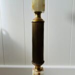 Brass and Marble Floor Ashtray – Mid Century Standing Cigarette Holder, Hollywood Regency Style - Image 6