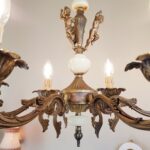 Marble and Brass Chandelier – Romantic 6-Arm Lighting, French Revival Style - Image 6