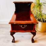 Chippendale Wood Nightstand – One Drawer Bedside Cabinet, Vintage Accent Table - Image 5