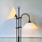 Mid Century Floor Lamp with Dual Milk Glass Shades – 70s Standing Lighting Fixture - Image 4