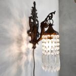 French Cherub Wall Sconce – Putti Light Fixture with Crystal Shade, Baroque Angel Decor - Image 4