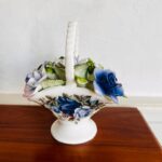 Royal Albert Moonlight Rose Porcelain Basket Of Flowers Made in England Rare Find - Image 7