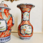 Petrus Regout Maastricht large handpainted thrio Chinese imari style vases set - Image 4