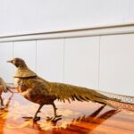 Vintage Bronze Pheasant Figurines – French Table Centerpiece, Realistic Bird Sculptures for Dining Decor - Image 4