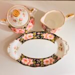 Provincial Flowers Alberta Rose milk sugar tray, England porcelain 1975 LTD - Image 4