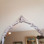 Italian Vintage Big Oval wall Mirror, Brass Frame Shabby-chic, Baroque style - Image 4