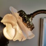 French Brass Pendant Chandelier – 4-Light Vintage Fixture with Ornate Scroll Arms - Image 6